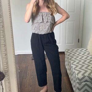 FOREVER 21 STRAPLESS DALMATIAN SPOT TOP